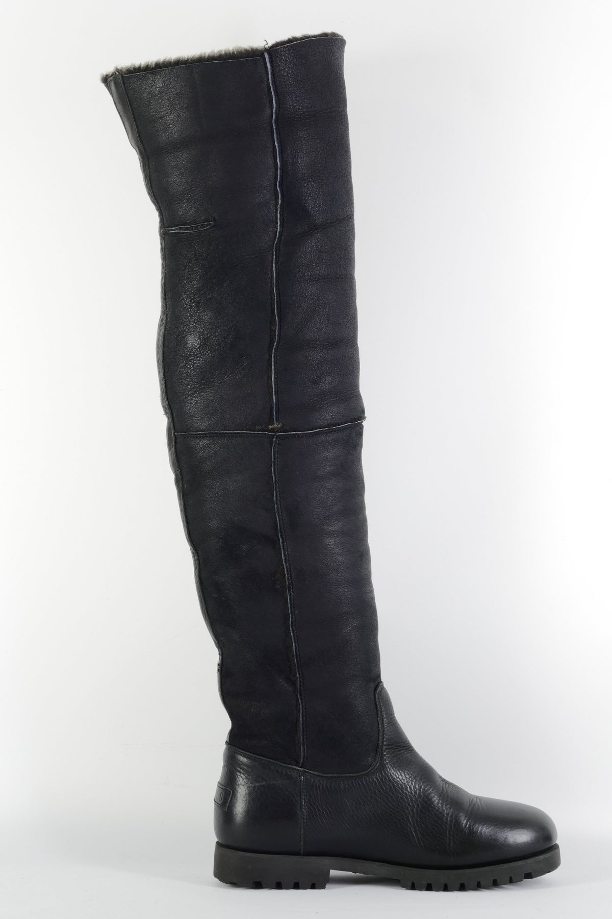 BUUTS Shabbies Overknees Leder schwarz 225115-3