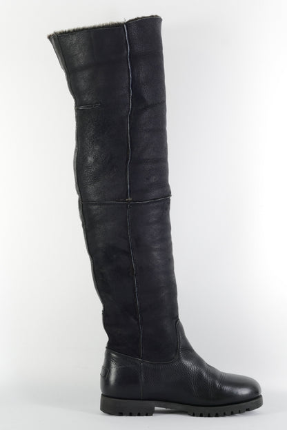 BUUTS Shabbies Overknees Leder schwarz 225115-3