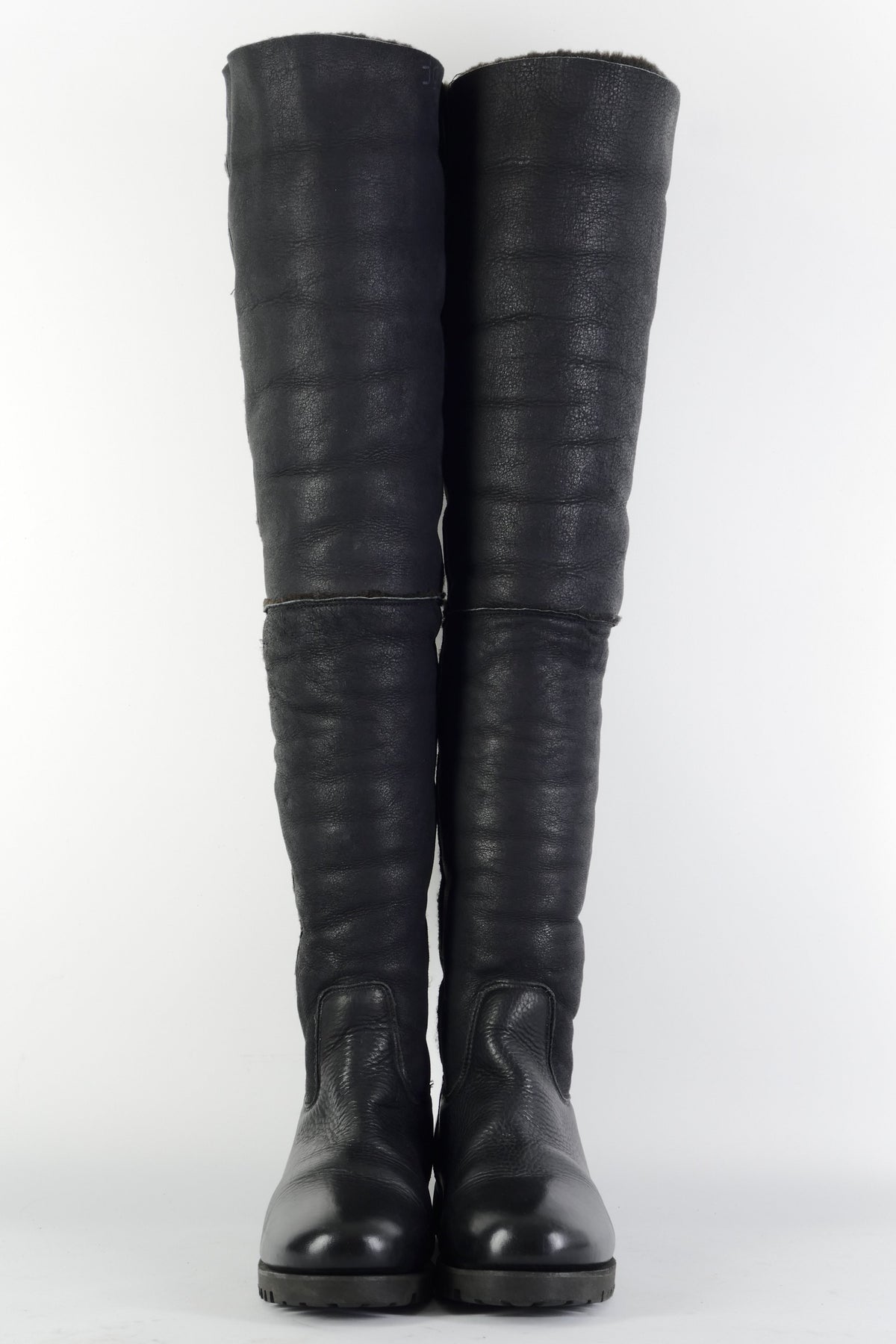 BUUTS Shabbies Overknees Leder schwarz 225115-4