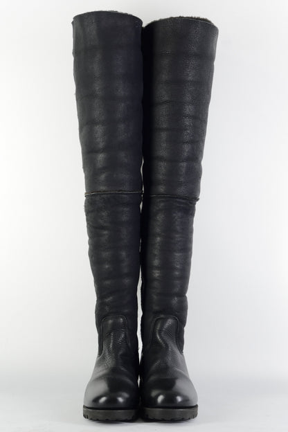 BUUTS Shabbies Overknees Leder schwarz 225115-4