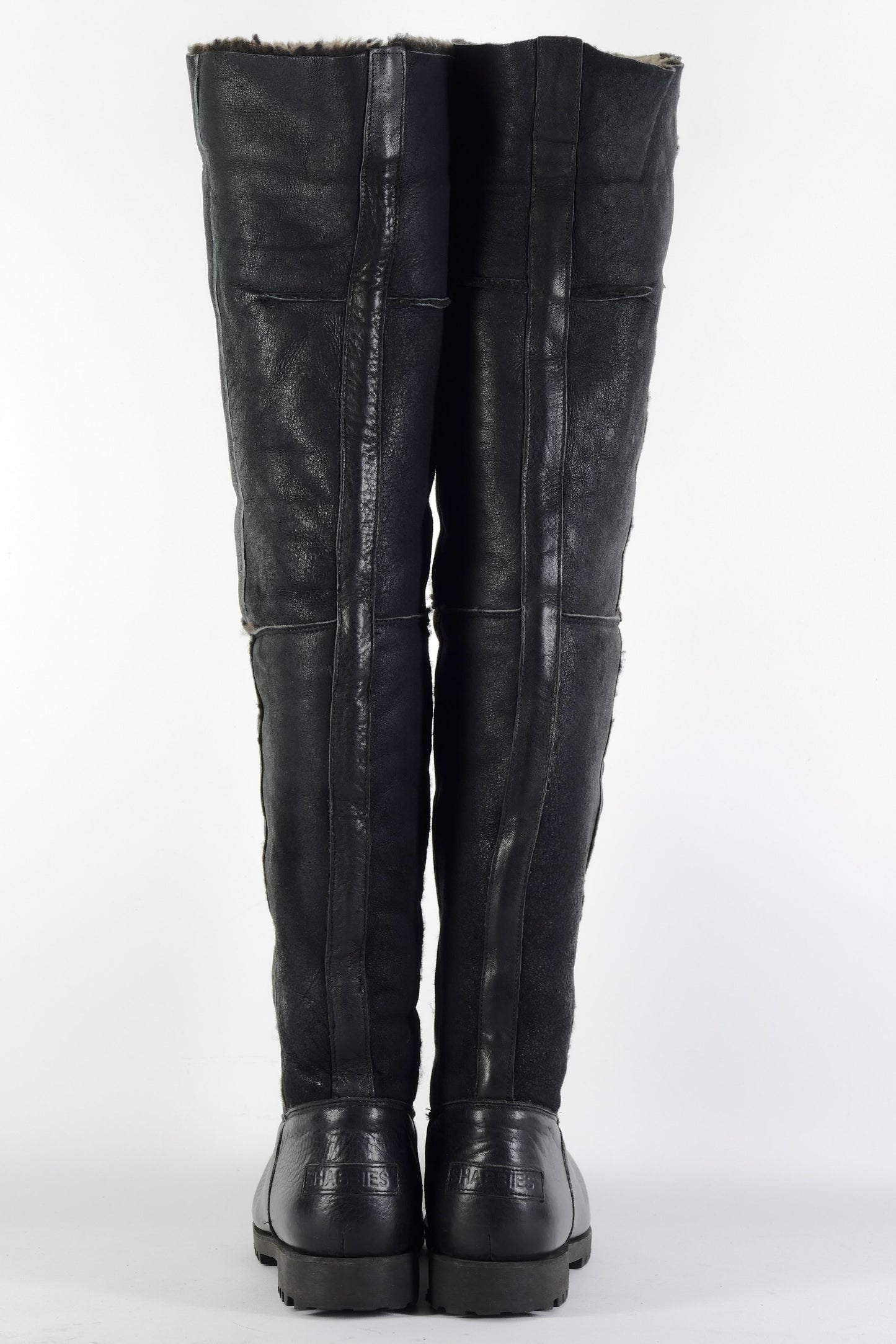 BUUTS Shabbies Overknees Leder schwarz 225115-5