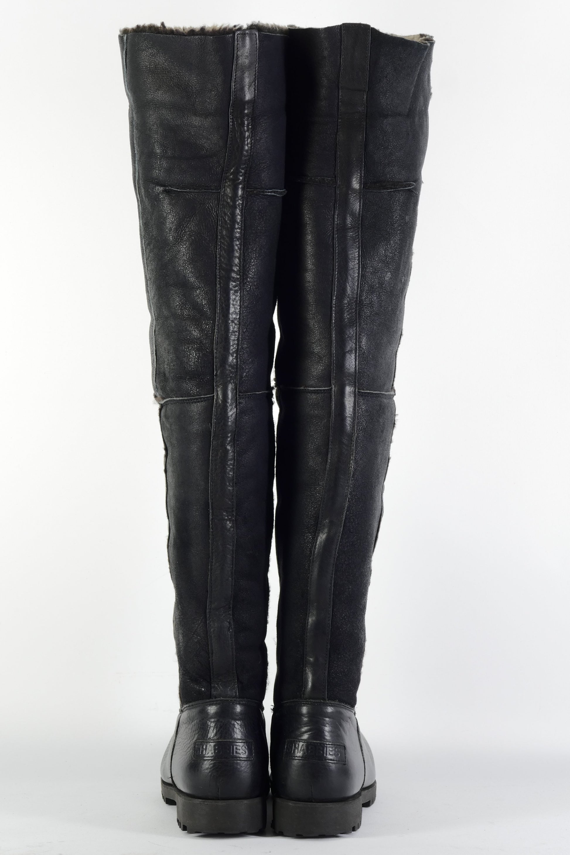 BUUTS Shabbies Overknees Leder schwarz 225115-5
