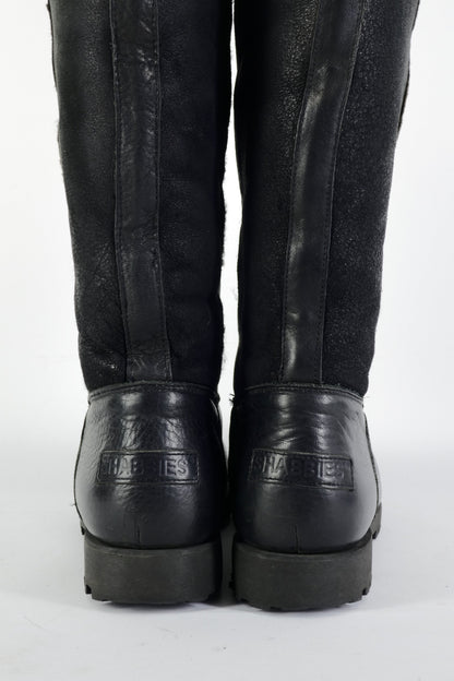 BUUTS Shabbies Overknees Leder schwarz 225115-6