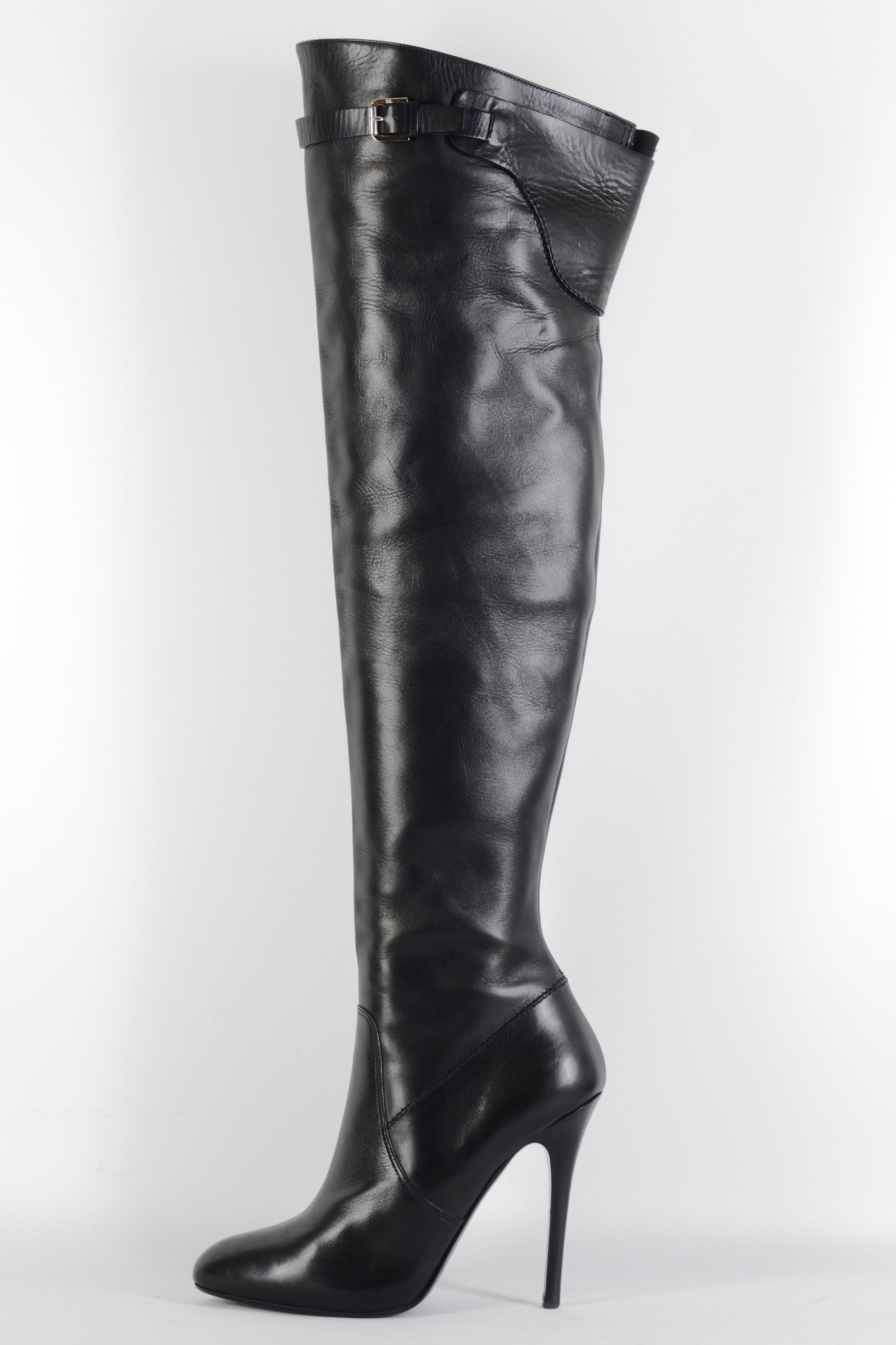 BUUTS Ralph Lauren Collection Overknees Leder schwarz 225120-1