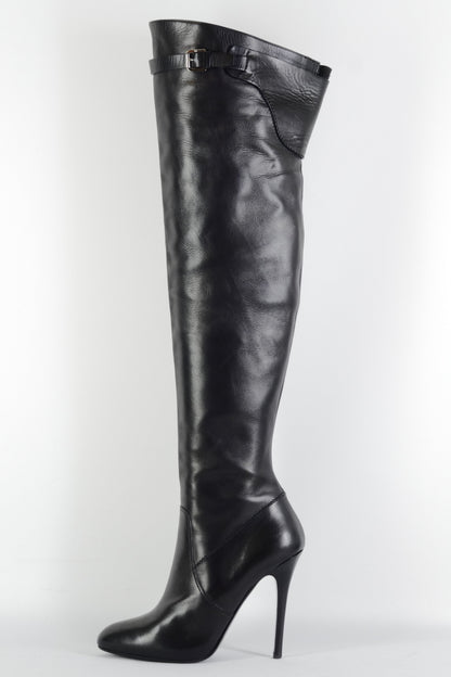 BUUTS Ralph Lauren Collection Overknees Leder schwarz 225120-1