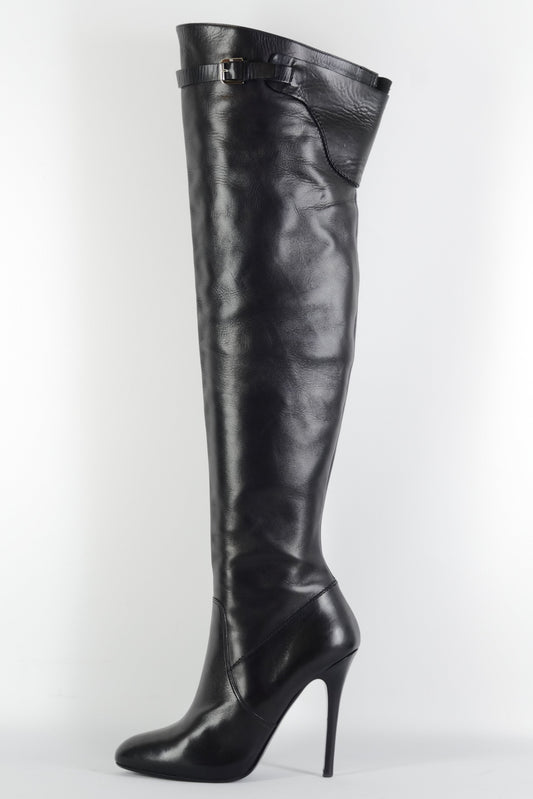 BUUTS Ralph Lauren Collection Overknees Leder schwarz 225120-1