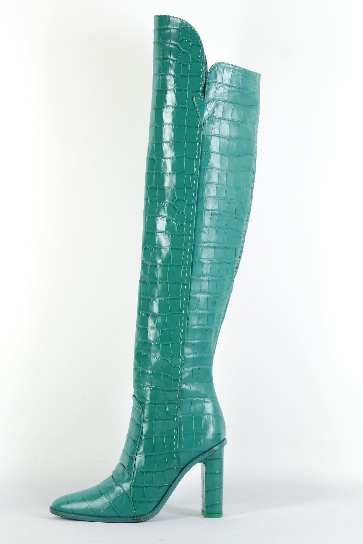 BUUTS Max Mara Overknees Leder grün 225124-1