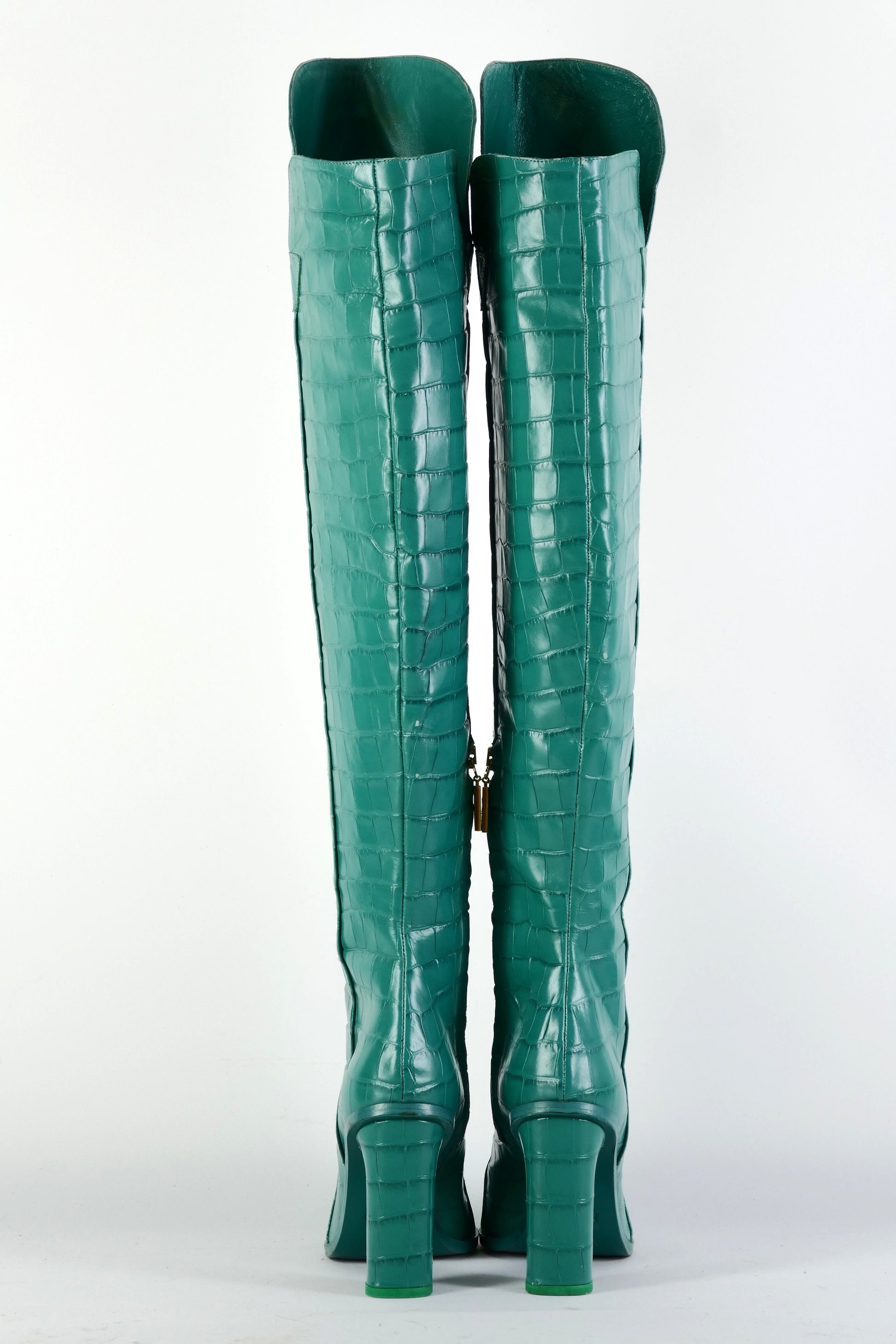 BUUTS Max Mara Overknees Leder grün 225124-5