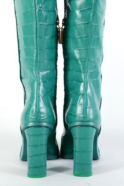 BUUTS Max Mara Overknees Leder grün 225124-6