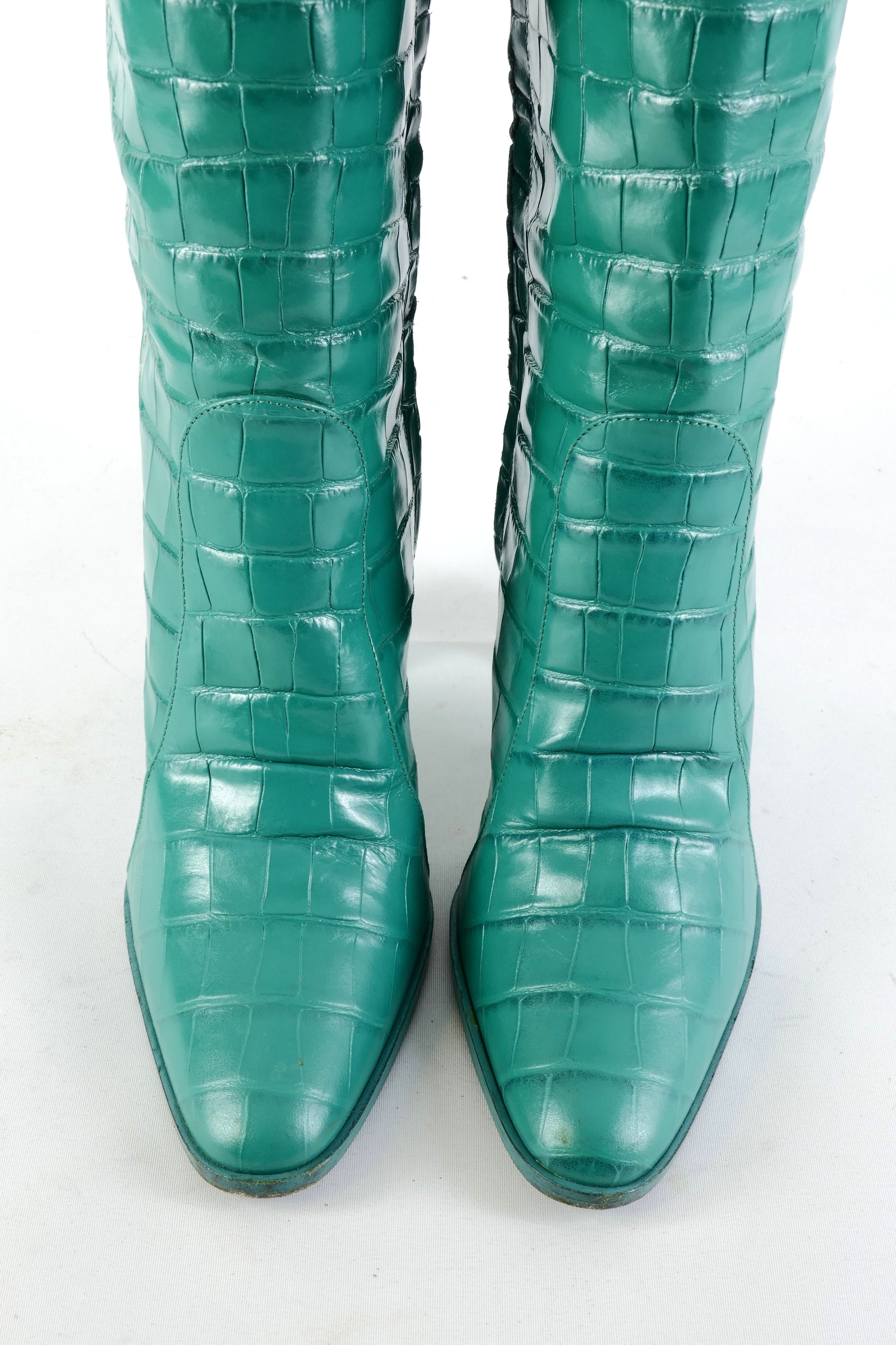 BUUTS Max Mara Overknees Leder grün 225124-7