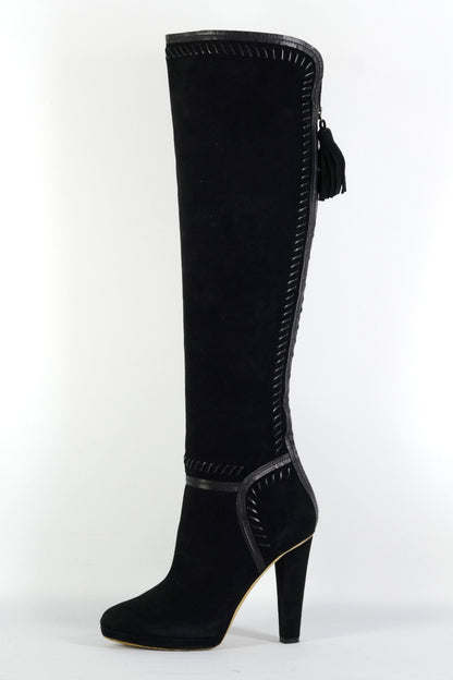 BUUTS Jimmy Choo Hohe Stiefel Wildleder schwarz 225125-1