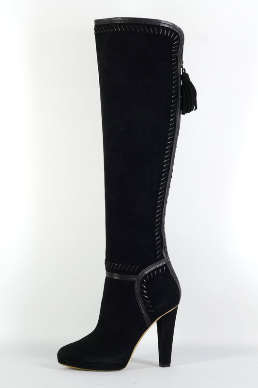 BUUTS Jimmy Choo Hohe Stiefel Wildleder schwarz 225125-1