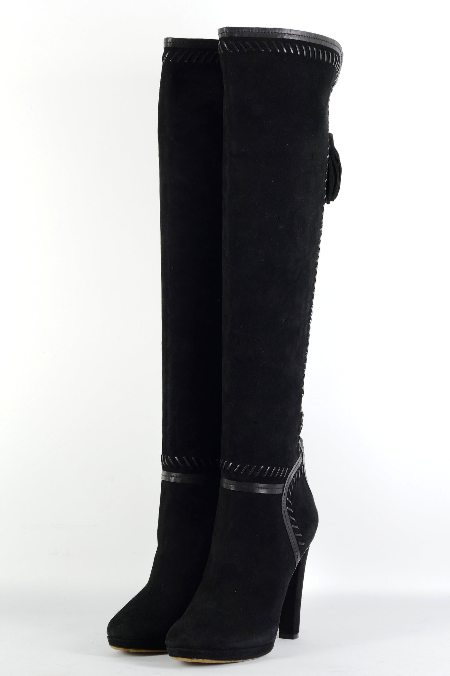 BUUTS Jimmy Choo Hohe Stiefel Wildleder schwarz 225125-2
