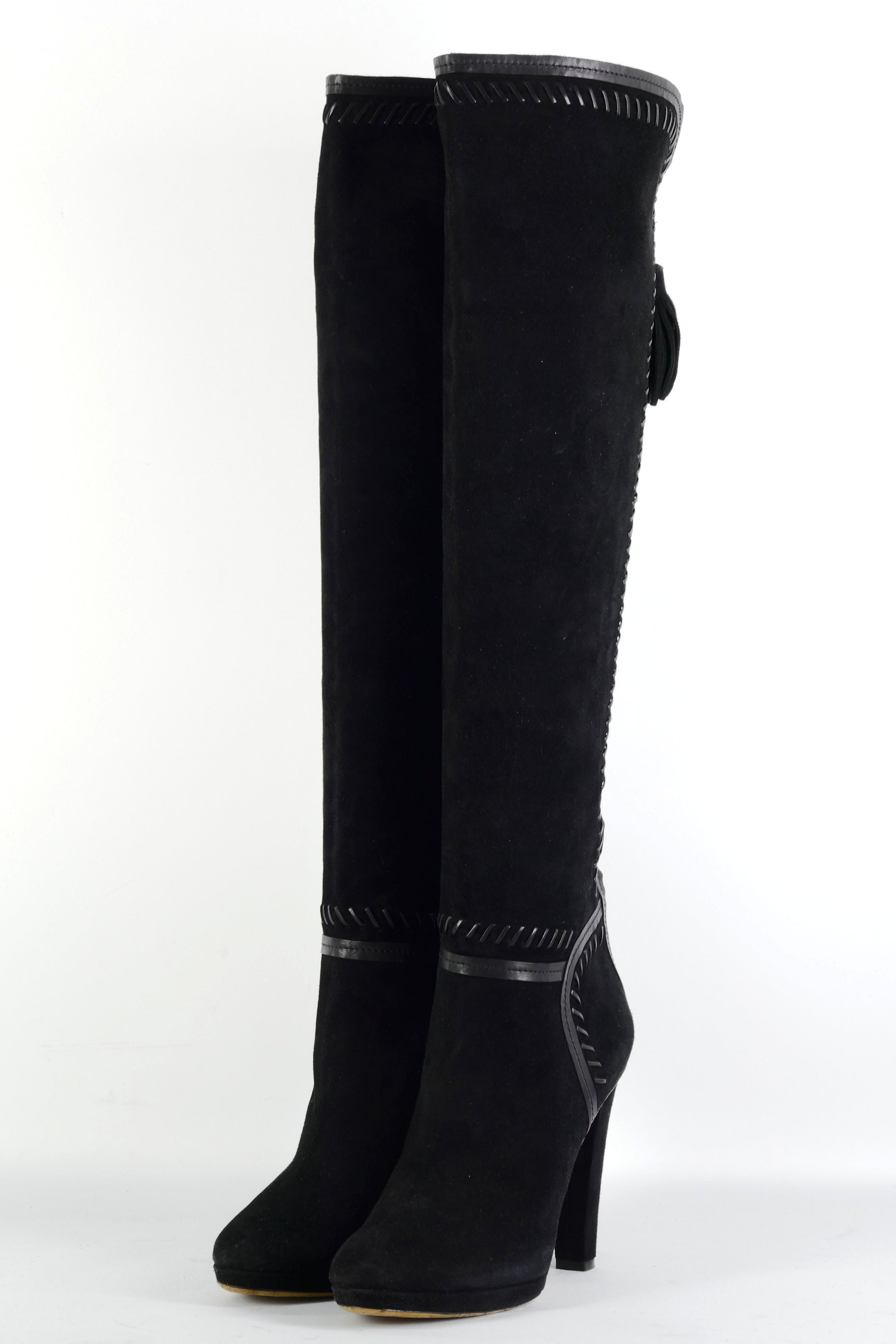 BUUTS Jimmy Choo Hohe Stiefel Wildleder schwarz 225125-2