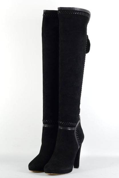 BUUTS Jimmy Choo Hohe Stiefel Wildleder schwarz 225125-2