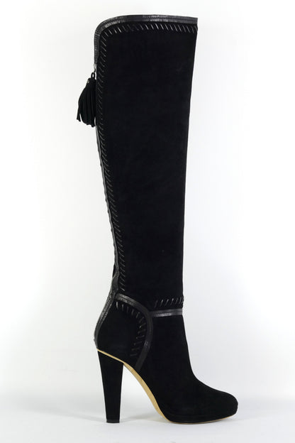 BUUTS Jimmy Choo Hohe Stiefel Wildleder schwarz 225125-3