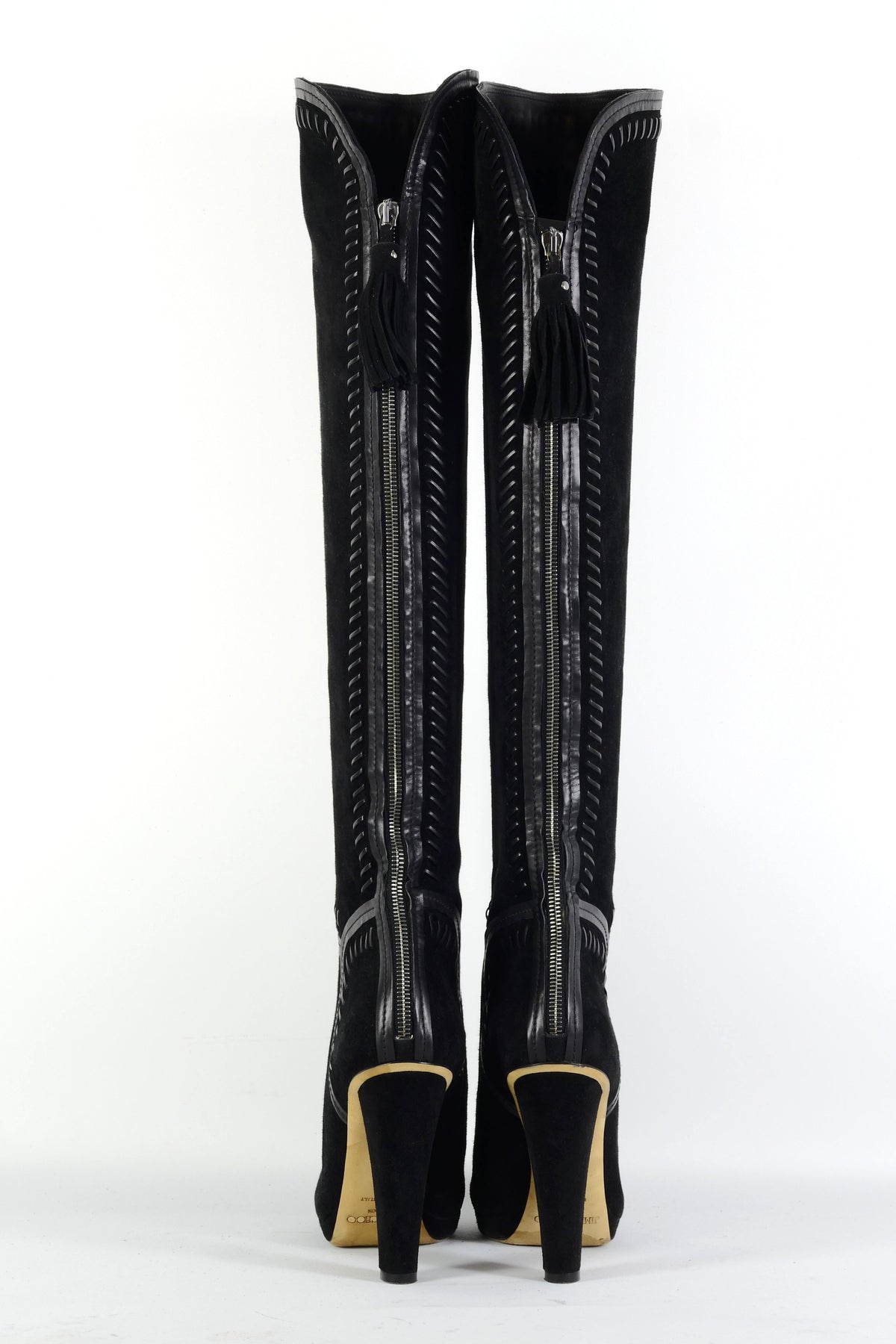BUUTS Jimmy Choo Hohe Stiefel Wildleder schwarz 225125-5