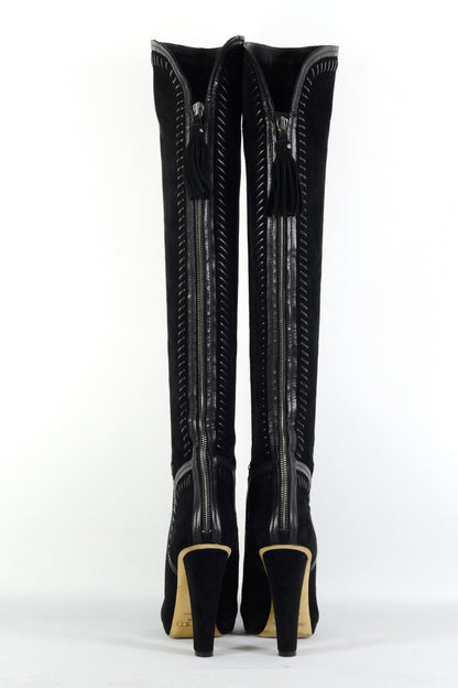 BUUTS Jimmy Choo Hohe Stiefel Wildleder schwarz 225125-5
