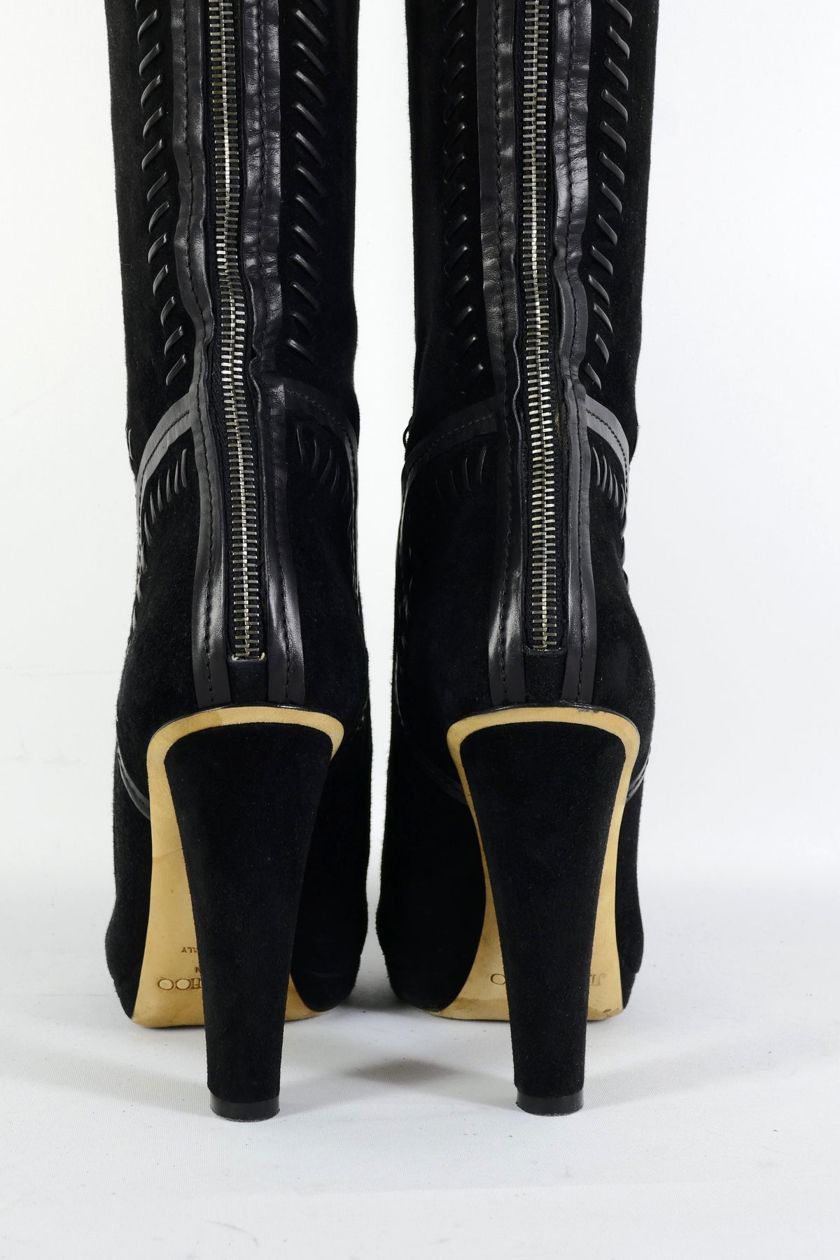 BUUTS Jimmy Choo Hohe Stiefel Wildleder schwarz 225125-6
