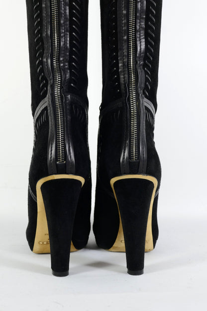 BUUTS Jimmy Choo Hohe Stiefel Wildleder schwarz 225125-6