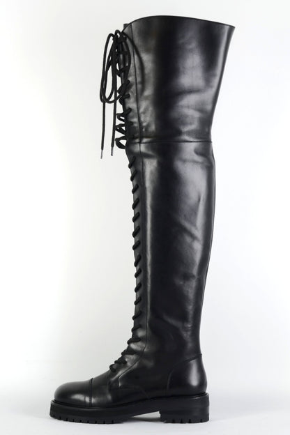 BUUTS Dondup Overknees Leder schwarz 225129-1