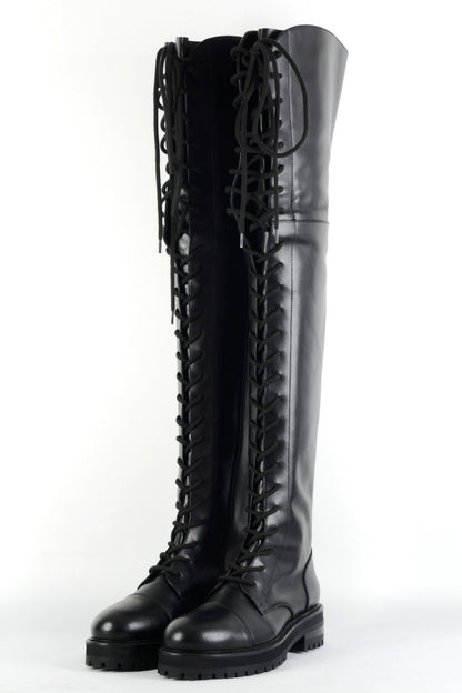 BUUTS Dondup Overknees Leder schwarz 225129-2