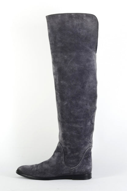 BUUTS Sergio Rossi Overknees Wildleder grau 225130-1