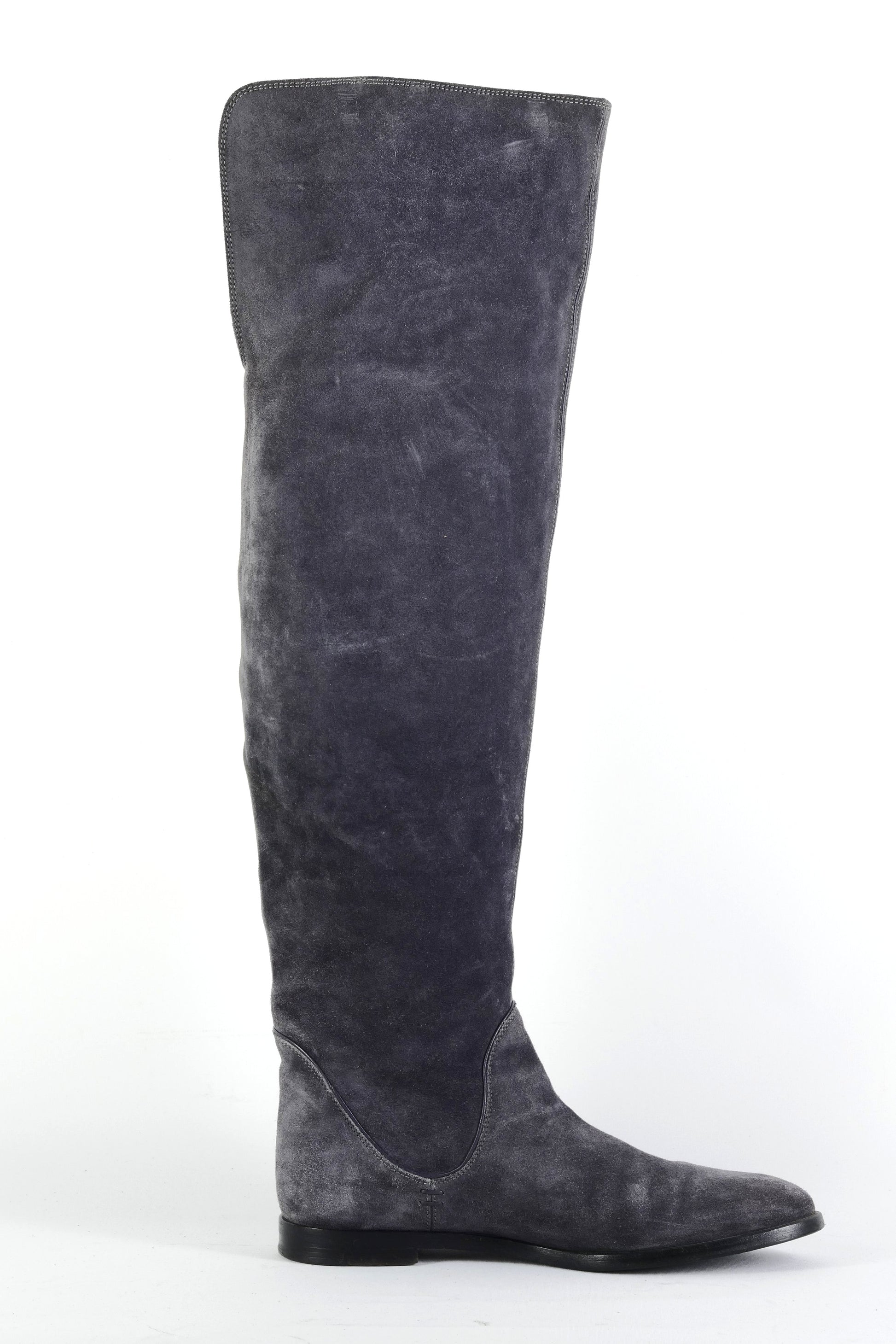 BUUTS Sergio Rossi Overknees Wildleder grau 225130-3