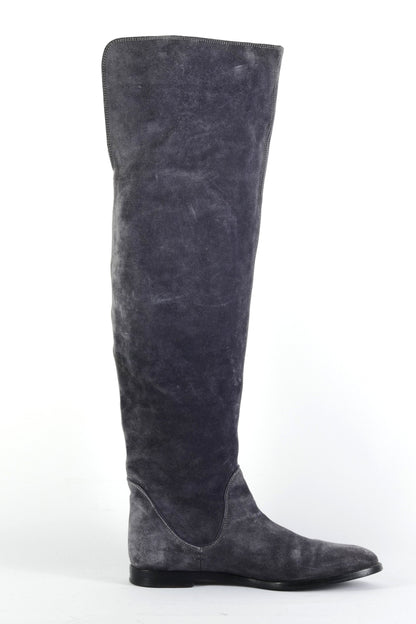 BUUTS Sergio Rossi Overknees Wildleder grau 225130-3