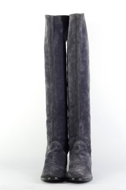 BUUTS Sergio Rossi Overknees Wildleder grau 225130-4