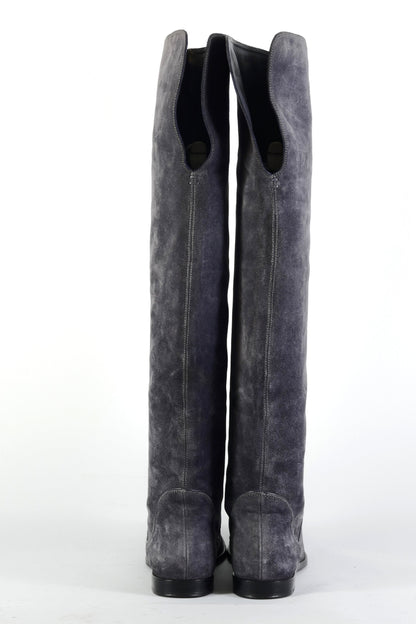BUUTS Sergio Rossi Overknees Wildleder grau 225130-5