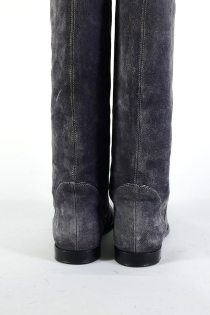 BUUTS Sergio Rossi Overknees Wildleder grau 225130-6
