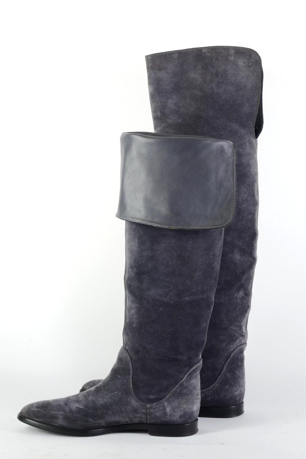 BUUTS Sergio Rossi Overknees Wildleder grau 225130-9