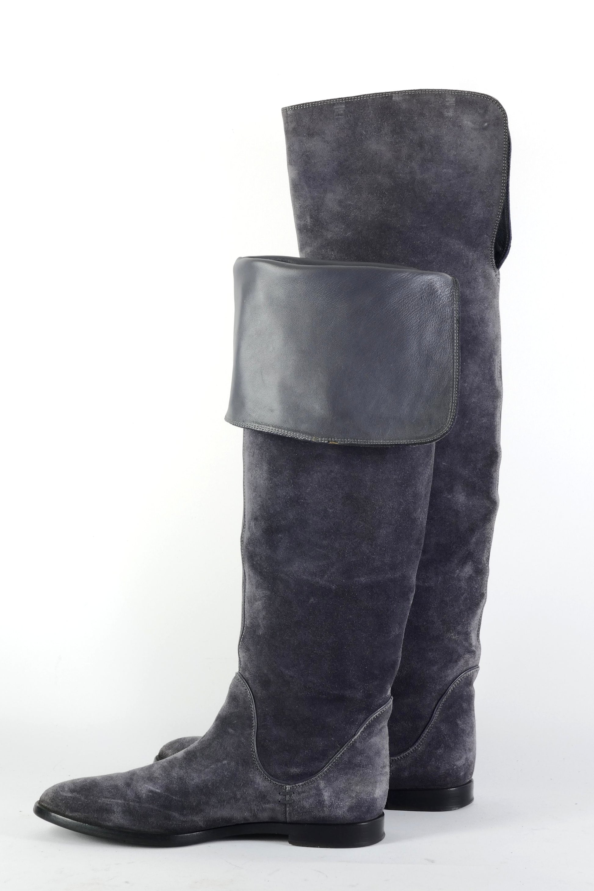 BUUTS Sergio Rossi Overknees Wildleder grau 225130-9