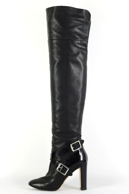BUUTS Jimmy Choo Overknees Leder schwarz 225142-1