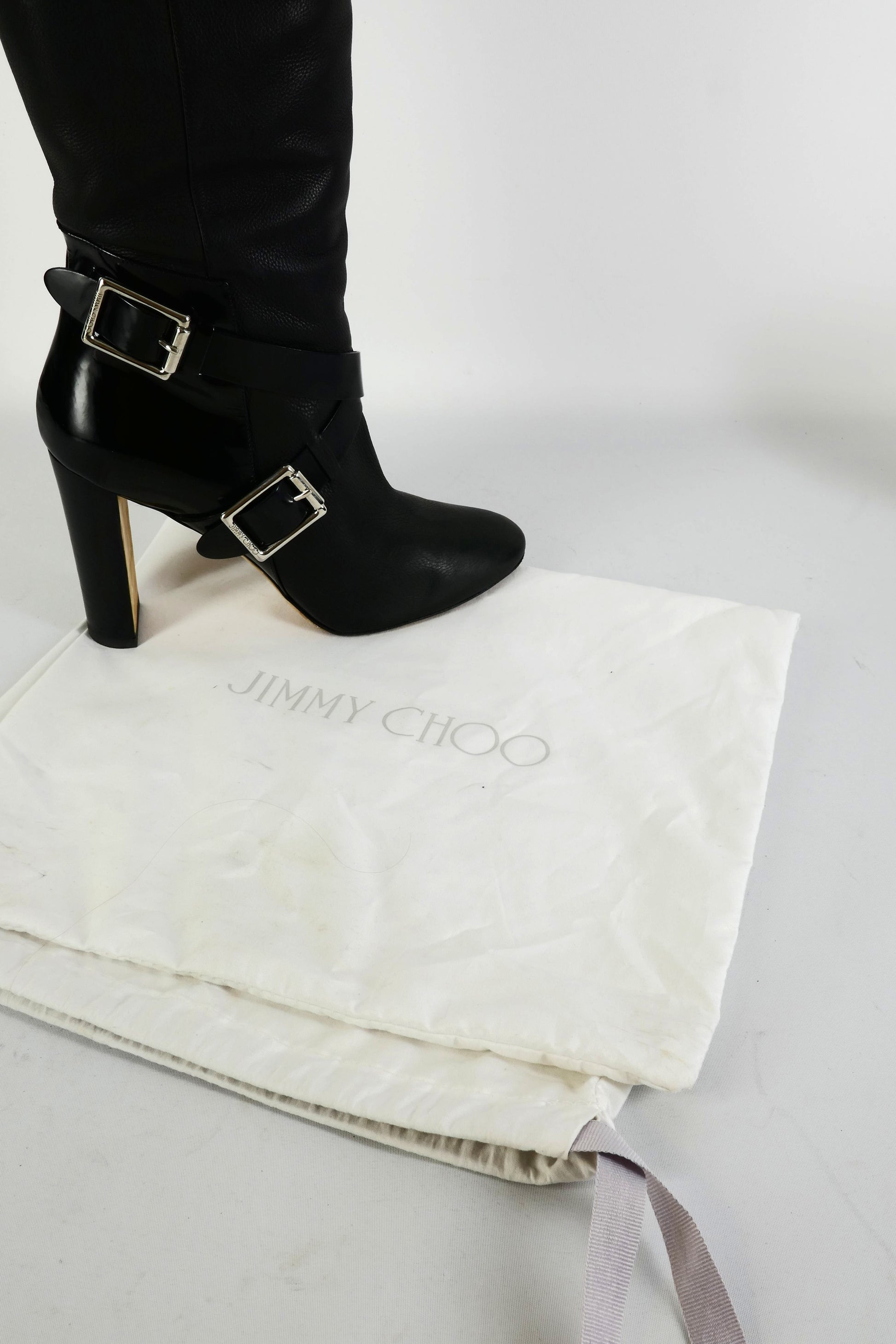 BUUTS Jimmy Choo Overknees Leder schwarz 225142-13