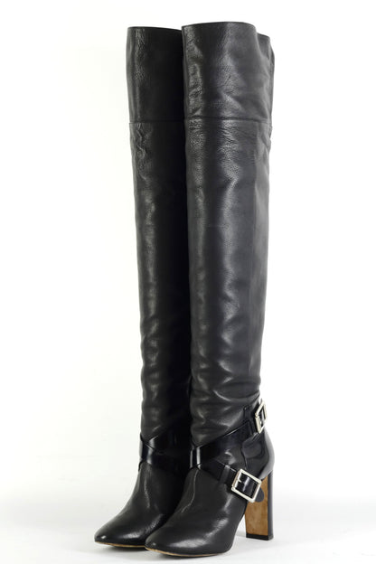 BUUTS Jimmy Choo Overknees Leder schwarz 225142-2