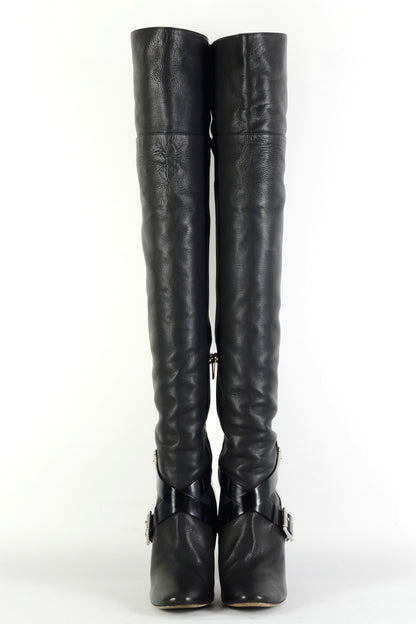 BUUTS Jimmy Choo Overknees Leder schwarz 225142-4