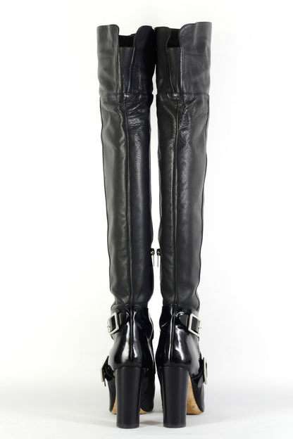 BUUTS Jimmy Choo Overknees Leder schwarz 225142-5
