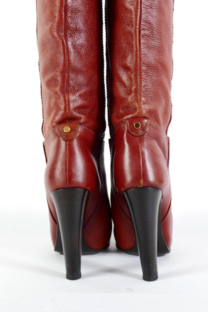 BUUTS Grey Mer Hohe Stiefel Leder bordeaux 225143-6
