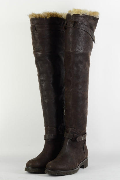 BUUTS Manufacture d'essai Hohe Stiefel Leder dunkelbraun 225149-2