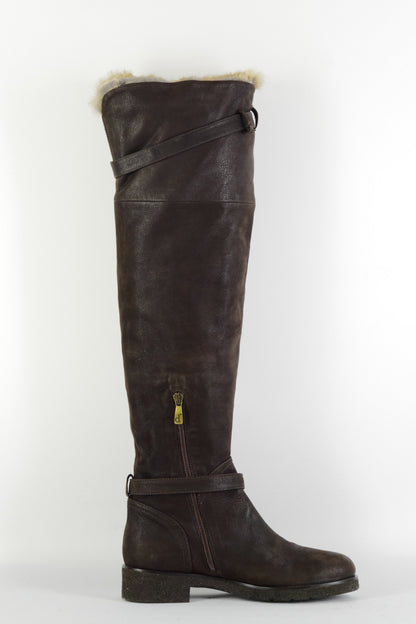 BUUTS Manufacture d'essai Hohe Stiefel Leder dunkelbraun 225149-3