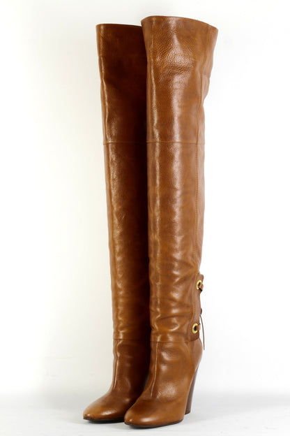 BUUTS Casadei Overknees Leder cognac 225150-2