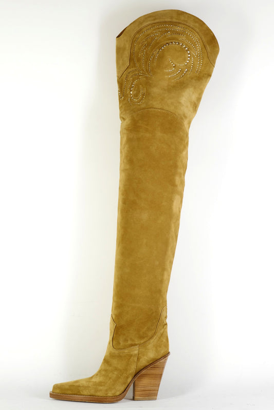 BUUTS Paris Texas Overknees Wildleder beige 225151-1