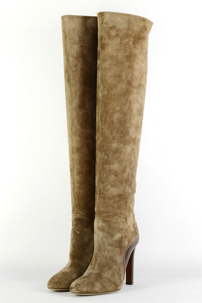 BUUTS Ralph Lauren Collection Hohe Stiefel Wildleder taupe 225157-2