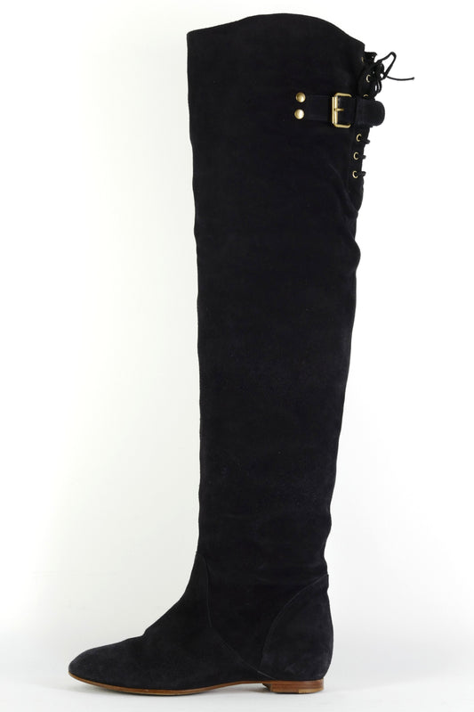 BUUTS Chloé Vintage-Stiefel Wildleder schwarz 225158-1