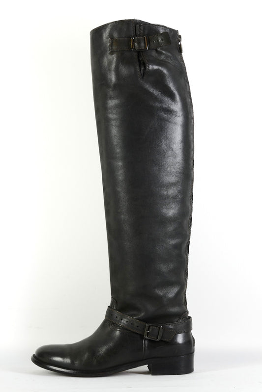 BUUTS Belstaff Overknees Leder anthrazit 225161-1