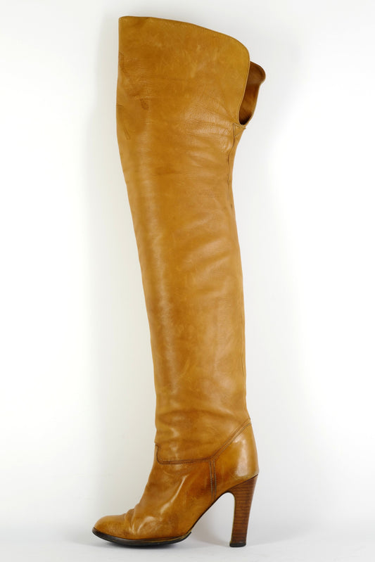 BUUTS unbekannt Vintage-Stiefel Leder cognac 225163-1