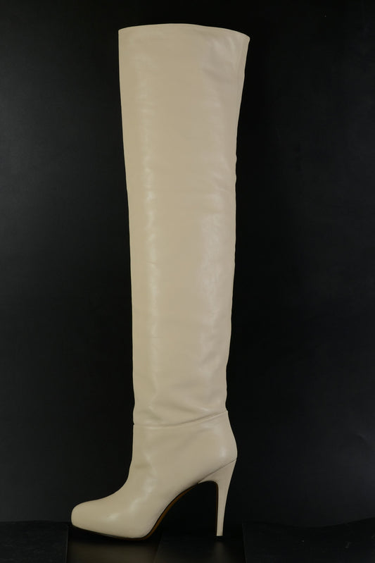 BUUTS Kallisté Overknees Leder creme 225167-1