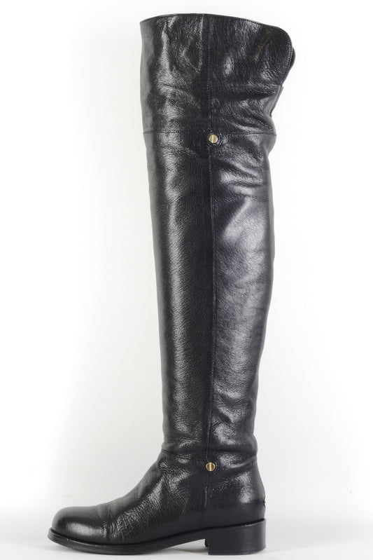 BUUTS Jimmy Choo Overknees Leder schwarz 225170-1